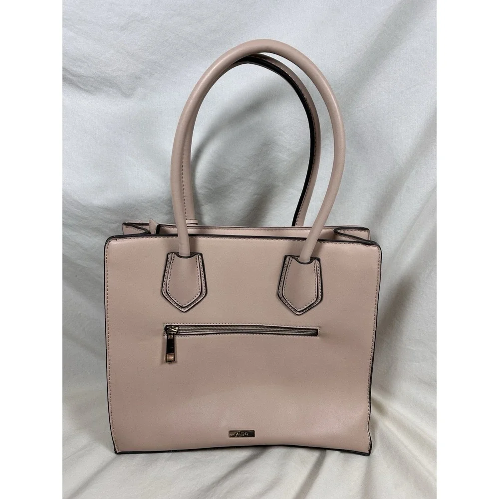 ALDO Blush Pink Quilted Tote Satchel Bag‎ Gold Hardware Chain Strap